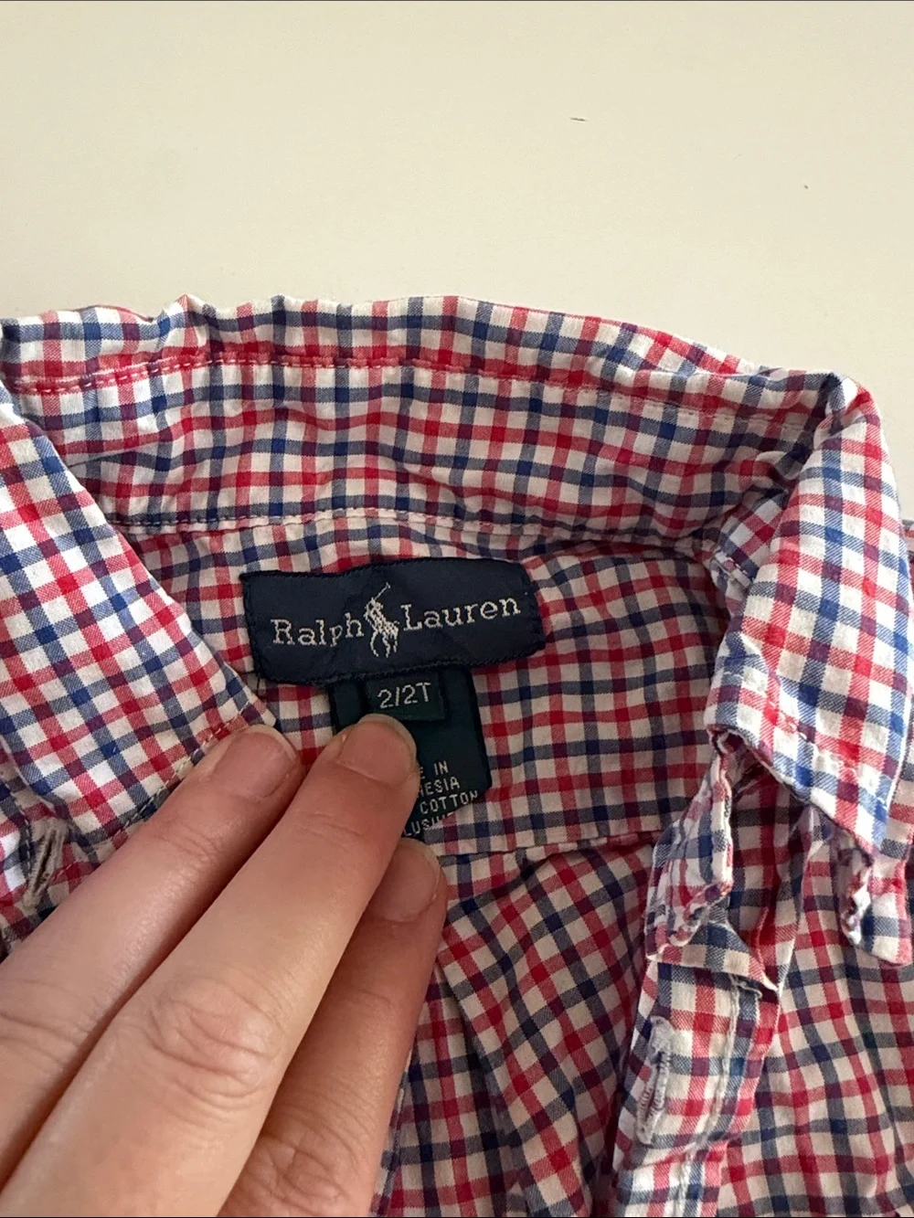 Ralph Lauren Red, White & Blue Check Button-Down Shirt